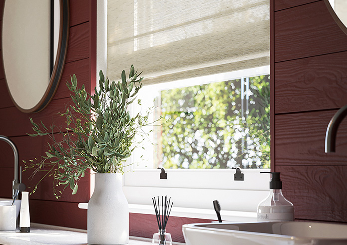 Sahara Voile, Metallic Sand - Motorised Roman Blind - Image 5